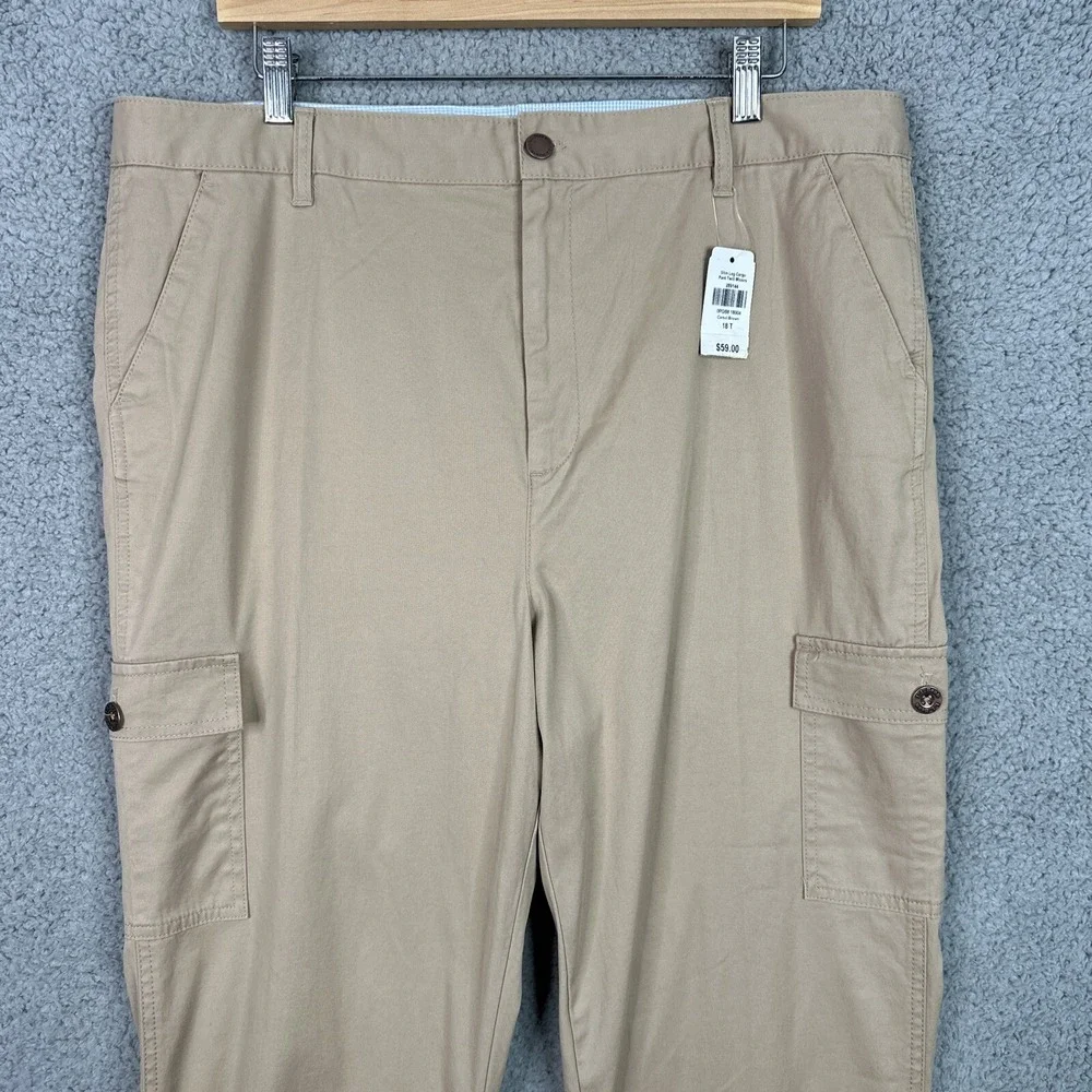 L.L. Bean Cargo Pants‎ Womens 18 Tall Khaki Utility Hiking Outdoor NWT